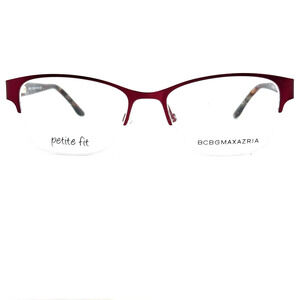 BCBG Maxazria Cat Eye Half‎ Frame Eyeglasses Irina Wine 49 16 125 H16876